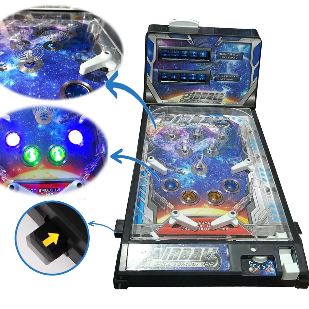 Amazon.co.jp: ミニエレクトロニックデスクトップピンボールマシン適